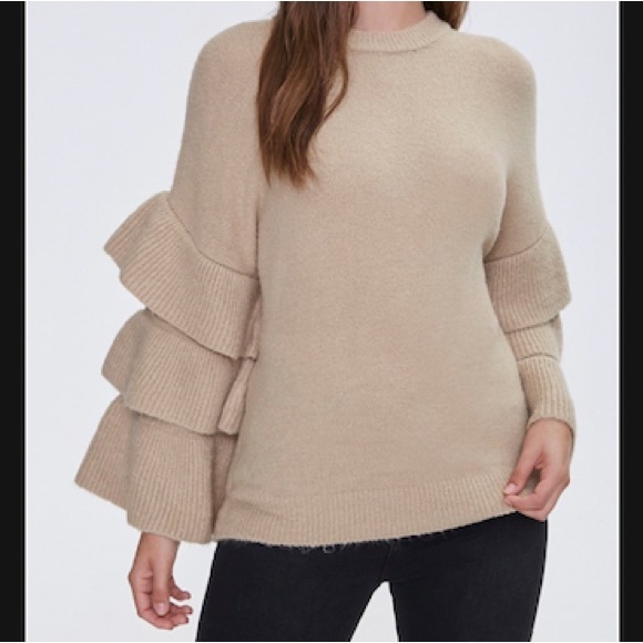 Tiered flounce sweater top - Picture 6 of 9